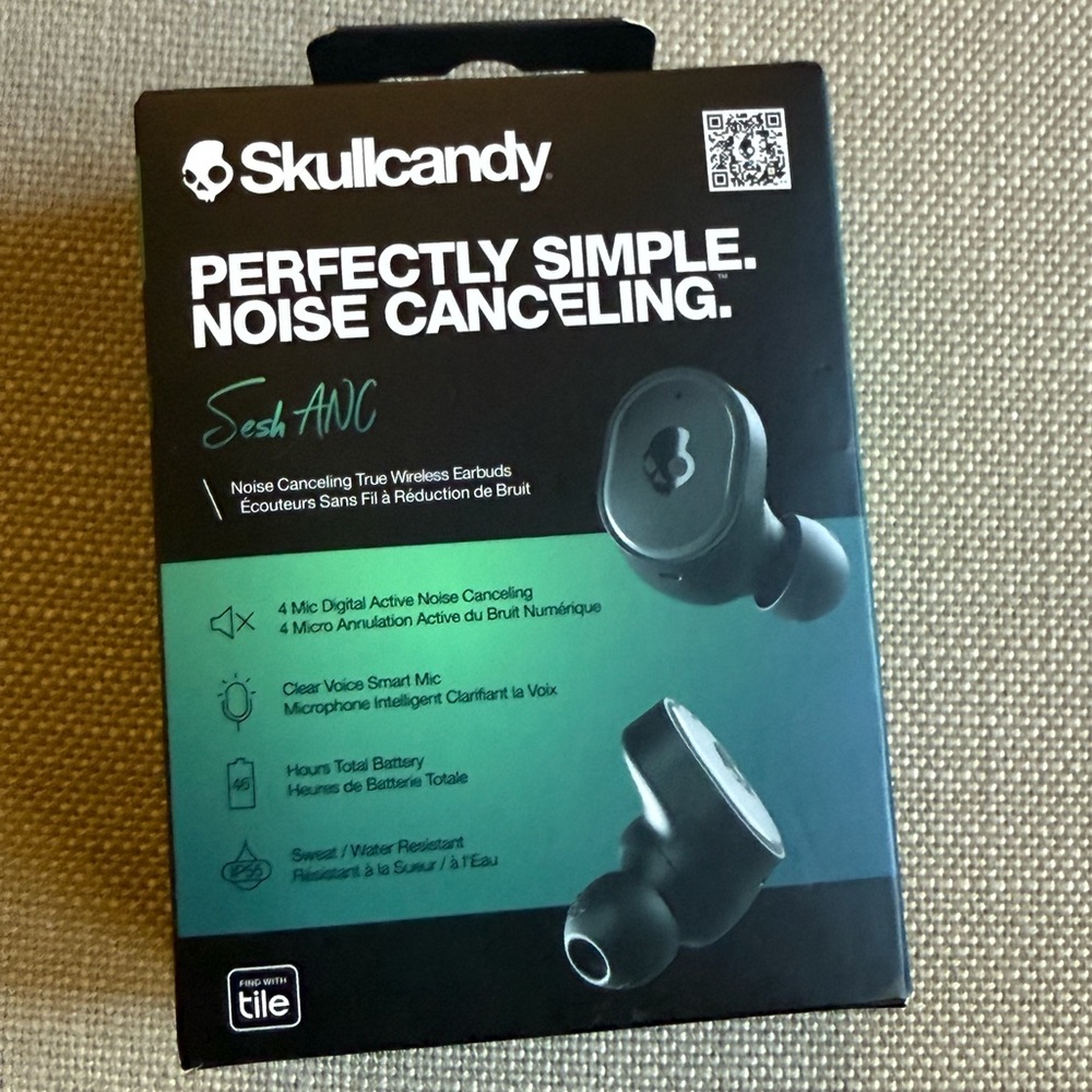 New. Never opened. Skullcandy Sesh ANC noise canceling wireless earbuds.